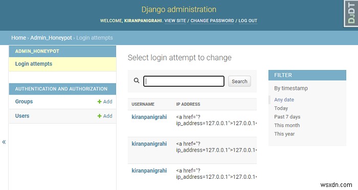 कैसे नकली व्यवस्थापक लॉगिन का उपयोग कर Django व्यवस्थापक को अतिरिक्त सुरक्षा जोड़ने के लिए? 