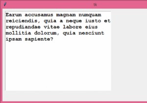 पिक्सेल में टिंकर टेक्स्ट बॉक्स के आयाम निर्दिष्ट करें 
