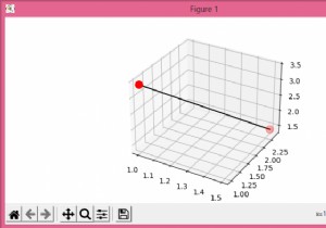 पायथन और मैटप्लोटलिब में 3 डी स्कैटर प्लॉट पर दो बिंदुओं को जोड़ना 