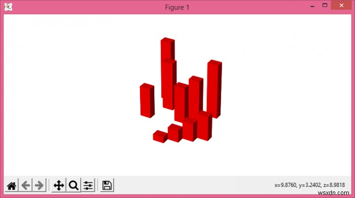 Matplotlib में कुल्हाड़ियों के बिना प्लॉट 3D बार 