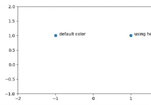 Matplotlib.pyplot.scatter का डिफ़ॉल्ट नीला रंग कैसे प्राप्त करें? 