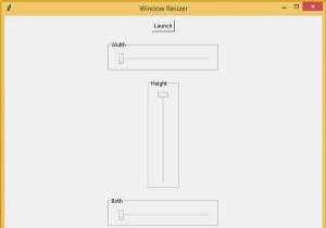 टिंकर में विंडो रिसाइज़र कंट्रोल पैनल 