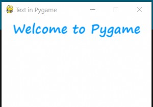 पायथन - PyGame विंडो में टेक्स्ट प्रदर्शित करें 