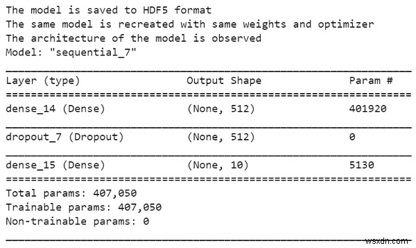 पायथन में hdf5 प्रारूप का उपयोग करके मॉडल को बचाने के लिए केरस का उपयोग कैसे किया जा सकता है? 