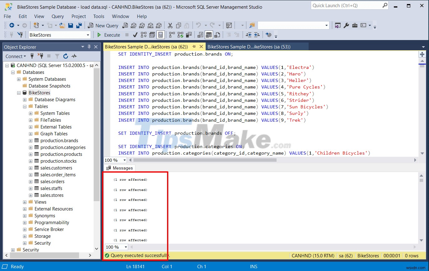 स्क्रिप्ट फ़ाइल से SQL सर्वर में डेटा कैसे आयात करें 