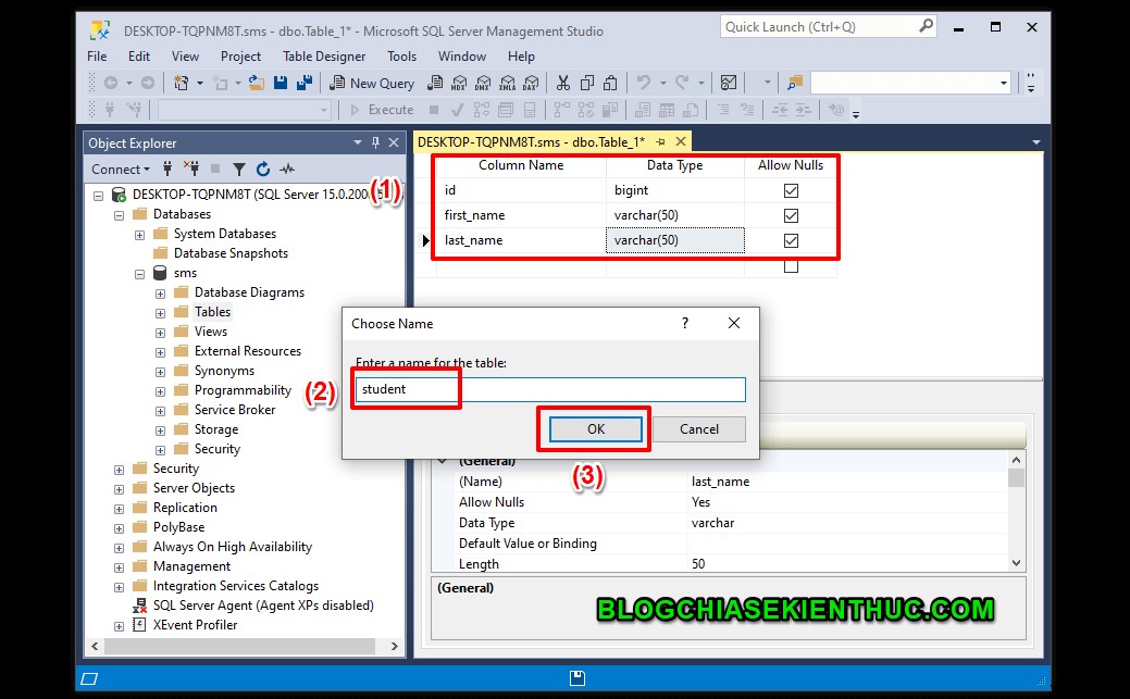 Microsoft SQL सर्वर में डेटाबेस के साथ बुनियादी संचालन 