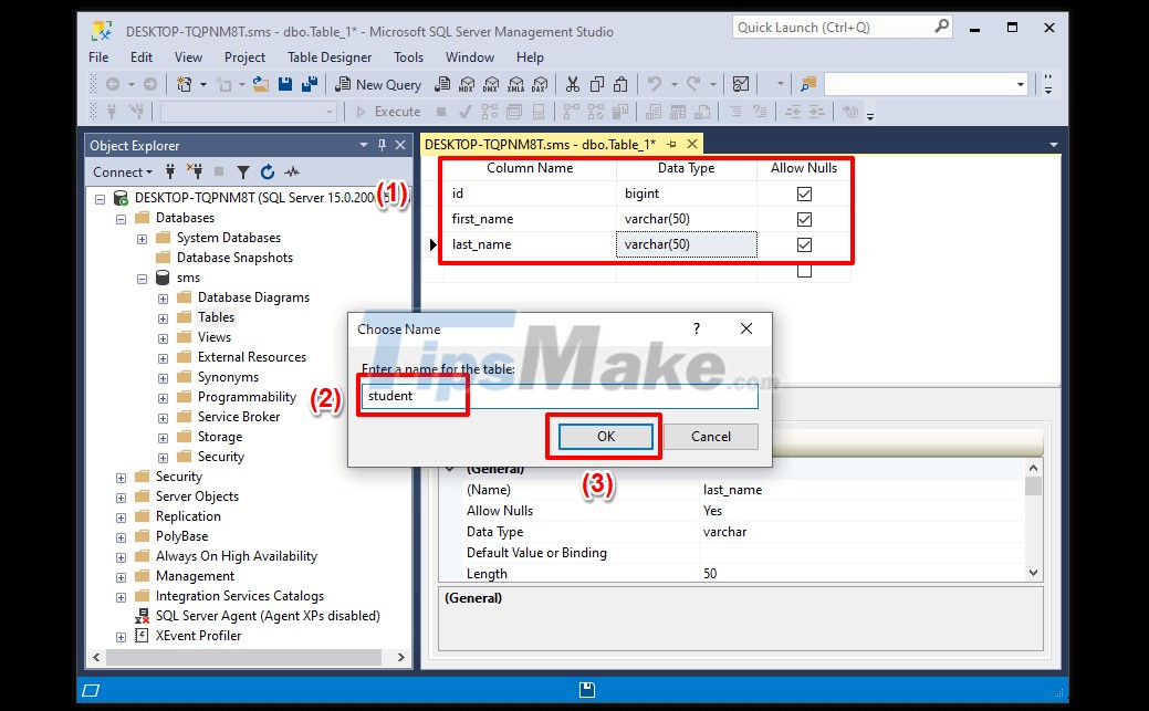 Microsoft SQL सर्वर में डेटाबेस के साथ बुनियादी संचालन 