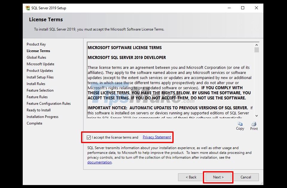 विंडोज 10 पर माइक्रोसॉफ्ट एसक्यूएल सर्वर स्थापित करने के चरण 