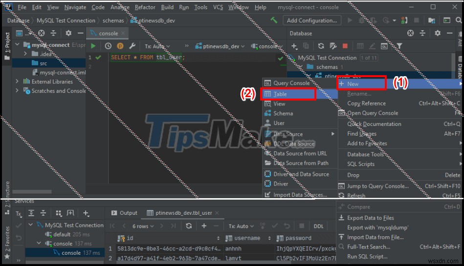 IntelliJ में MySQL सर्वर से कैसे कनेक्ट करें, इस पर निर्देश 