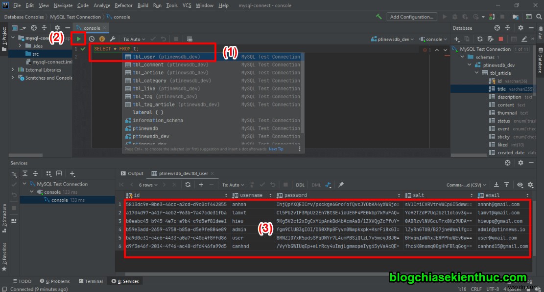 IntelliJ में MySQL सर्वर से कैसे कनेक्ट करें, इस पर निर्देश 