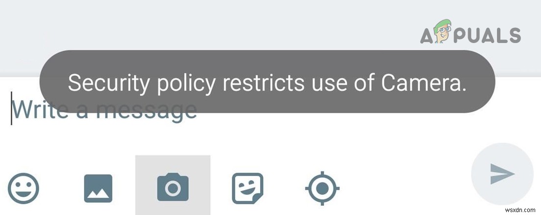 फिक्स:सुरक्षा नीति Android पर कैमरे के उपयोग को प्रतिबंधित करती है 