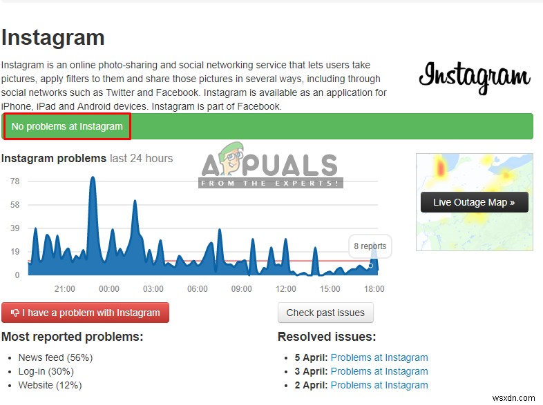 ठीक करें:क्षमा करें, Instagram में आपके अनुरोध में कोई समस्या थी 