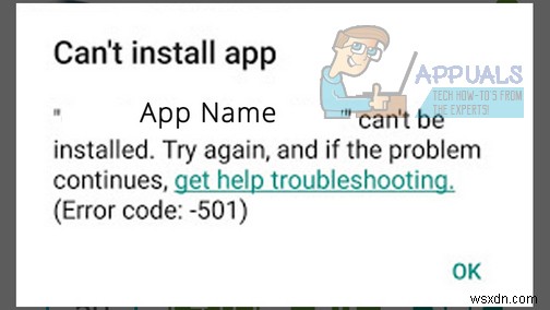 हल किया गया:Google Play Store त्रुटि 501 