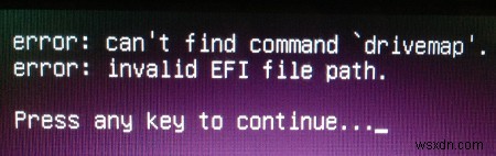 उबंटू को स्थापित करने के बाद  कमांड ड्राइवमैप नहीं ढूंढ सकता  त्रुटि को कैसे ठीक करें? 