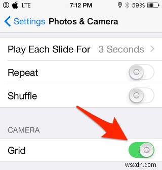 अपने iPhone कैमरे पर ग्रिड दृश्य कैसे सक्षम करें