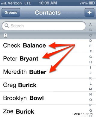 अपने iPhone संपर्कों को पहले नाम से कैसे क्रमबद्ध करें 