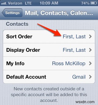अपने iPhone संपर्कों को पहले नाम से कैसे क्रमबद्ध करें 