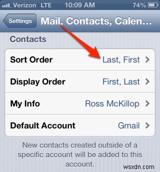 अपने iPhone संपर्कों को पहले नाम से कैसे क्रमबद्ध करें 