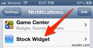 अपने iPhone/iPad अधिसूचना विंडो से स्टॉक कैसे निकालें 