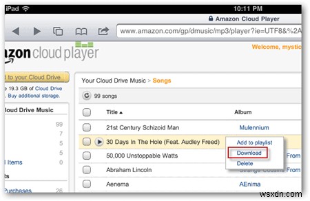 अपने iPhone, iPad या iPod Touch पर Amazon Cloud Player का उपयोग कैसे करें