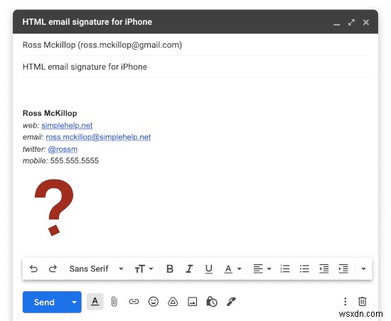 एक iPhone या iPad पर ईमेल के लिए एक कस्टम HTML हस्ताक्षर बनाएं 