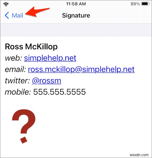 एक iPhone या iPad पर ईमेल के लिए एक कस्टम HTML हस्ताक्षर बनाएं 