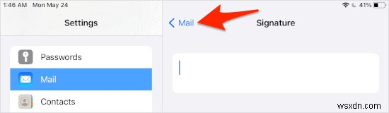 आईपैड पर ईमेल से  मेरे आईपैड से भेजे गए  हस्ताक्षर को कैसे हटाएं 