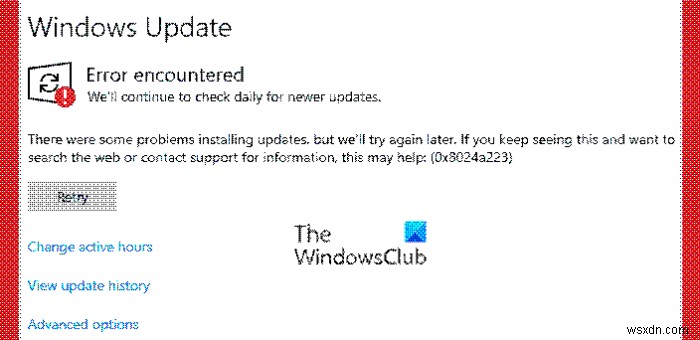 Windows 11/10 . पर Windows अद्यतन त्रुटि 0x8024a203 ठीक करें 