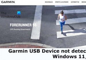 विंडोज 11/10 . में गार्मिन यूएसबी डिवाइस का पता नहीं चला या पहचाना नहीं गया 