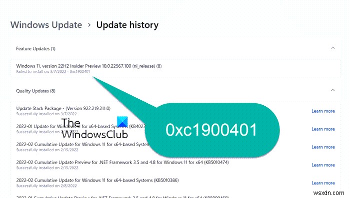 Windows अद्यतन त्रुटि को ठीक करें 0xc1900401 