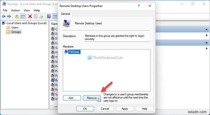 Windows 11/10 में दूरस्थ डेस्कटॉप उपयोगकर्ताओं को कैसे जोड़ें या निकालें? 