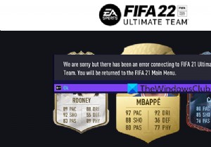 FIFA 22 विंडोज पीसी पर अंतिम टीम से जुड़ने में त्रुटि