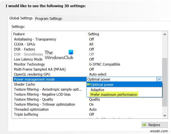 NVIDIA OpenGL ड्राइवर ने डिस्प्ले ड्राइवर के साथ एक समस्या का पता लगाया 