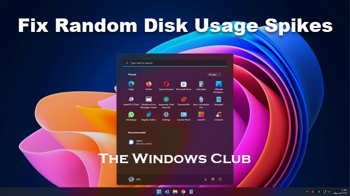 विंडोज 11/10 पर रैंडम डिस्क उपयोग स्पाइक्स:कारण और समाधान 