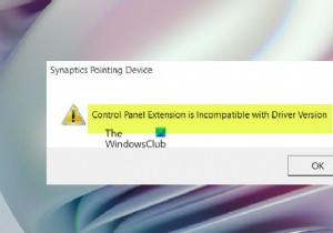 कंट्रोल पैनल एक्सटेंशन ड्राइवर वर्जन के साथ असंगत है