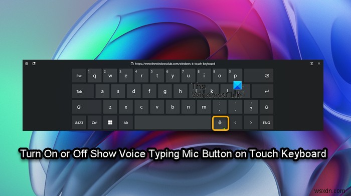 विंडोज 11 में टच कीबोर्ड पर वॉयस टाइपिंग माइक बटन कैसे दिखाएं या छुपाएं 