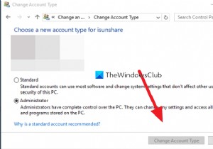 खाता प्रकार बदलें Windows 11/10 में धूसर हो गया है 