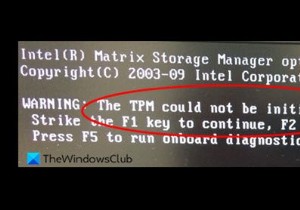 TPM को BIOS अपडेट के बाद प्रारंभ नहीं किया जा सका