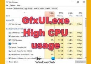 Windows 11/10 पर GfxUI.exe उच्च CPU उपयोग को ठीक करें 