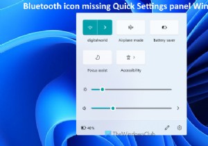 विंडोज 11 में क्विक सेटिंग्स पैनल पर ब्लूटूथ आइकन गायब है 