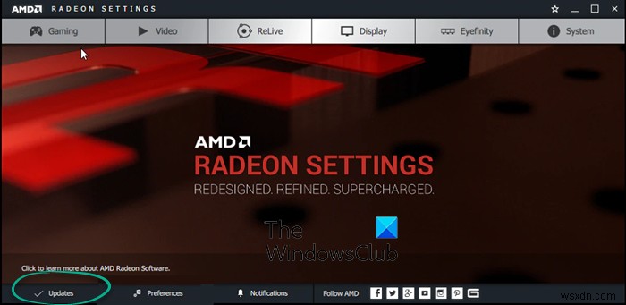 Radeon सेटिंग्स और ड्राइवर संस्करण मेल नहीं खाते 