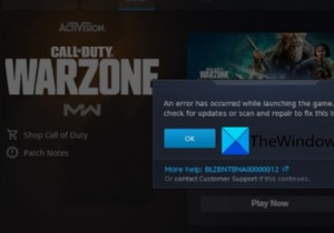 BLZBNTBNA00000012 कॉल ऑफ़ ड्यूटी वारज़ोन पैसिफिक लॉन्च करते समय त्रुटि हुई है 