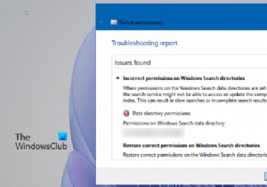 Windows 11 में Windows खोज निर्देशिकाओं पर गलत अनुमतियाँ 