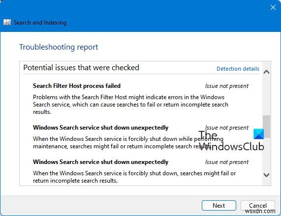 खोज और अनुक्रमण समस्या निवारक:Windows 11/10 में टूटी हुई खोज को आसानी से ठीक करें और सुधारें 