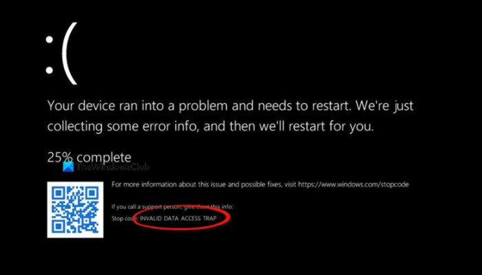 विंडोज 11 पर अमान्य डेटा एक्सेस ट्रैप त्रुटि को ठीक करें 
