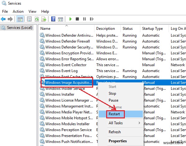 Windows छवि अधिग्रहण उच्च CPU और डिस्क उपयोग 
