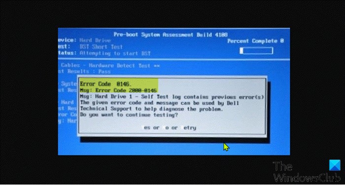 विंडोज कंप्यूटर पर हार्ड ड्राइव त्रुटि कोड 2000-0146 को ठीक करें 