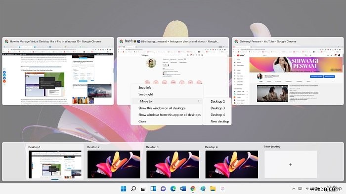 विंडोज 11 में वर्चुअल डेस्कटॉप कैसे प्रबंधित करें 