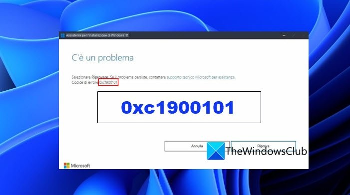 Windows 11 स्थापना सहायक पर त्रुटि कोड 0xc1900101 ठीक करें 