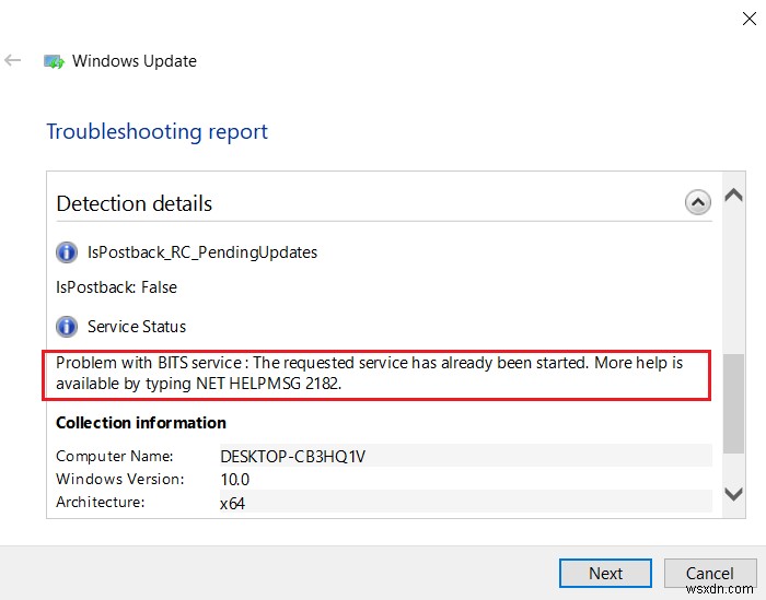 Windows 11/10 में BITS सेवा के साथ NET HELPMSG 2182 समस्या को ठीक करें 
